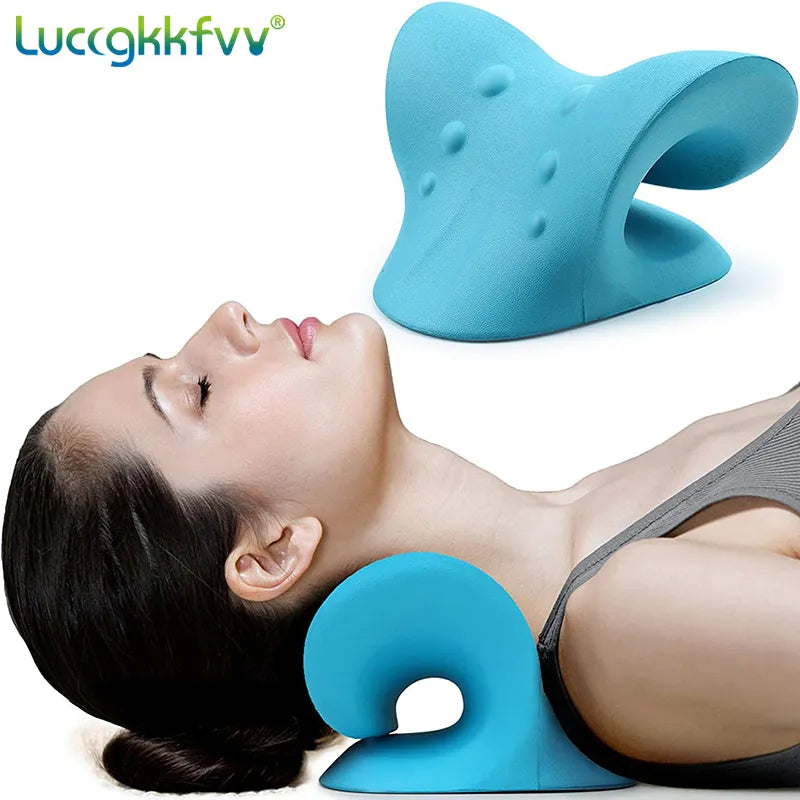 Neck Stretcher Massage Relaxer Cervical Chiropractic Traction Pillow