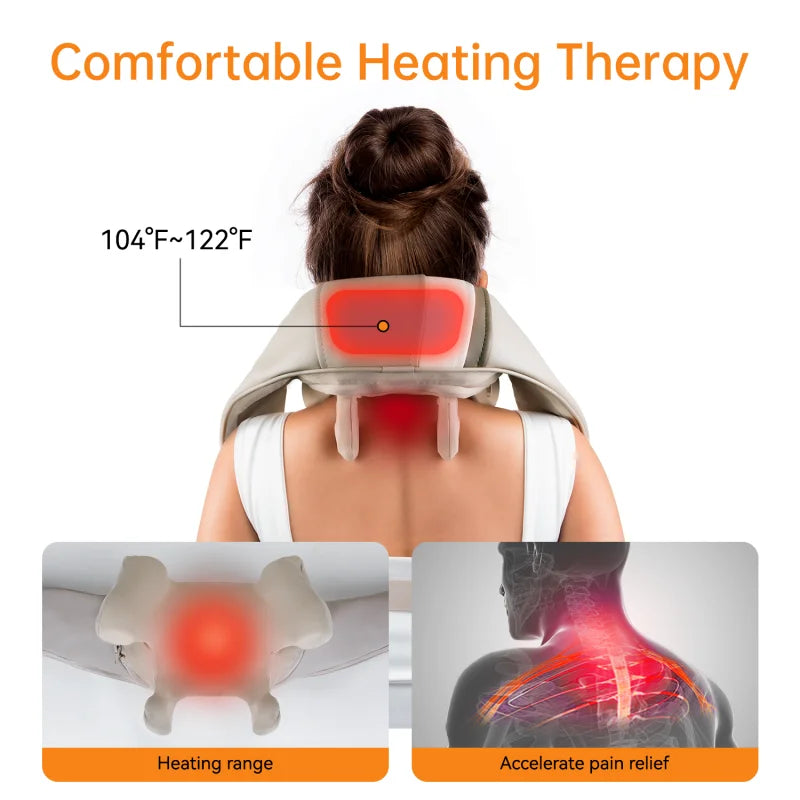 Massager For Neck and Cervical Shoulder With Heating Massage Pillow